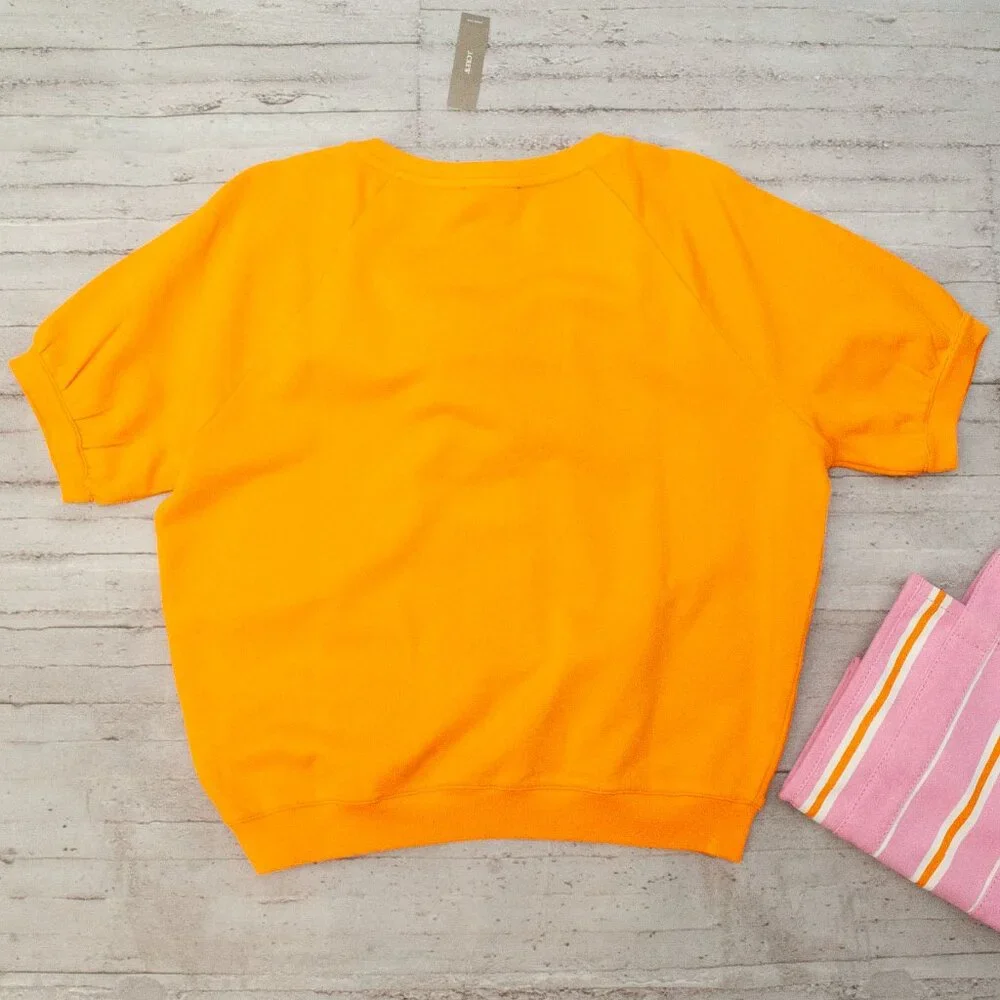 NWT J. Crew University Terry Short-sleeve Lace-up Shirt in Apricot size M